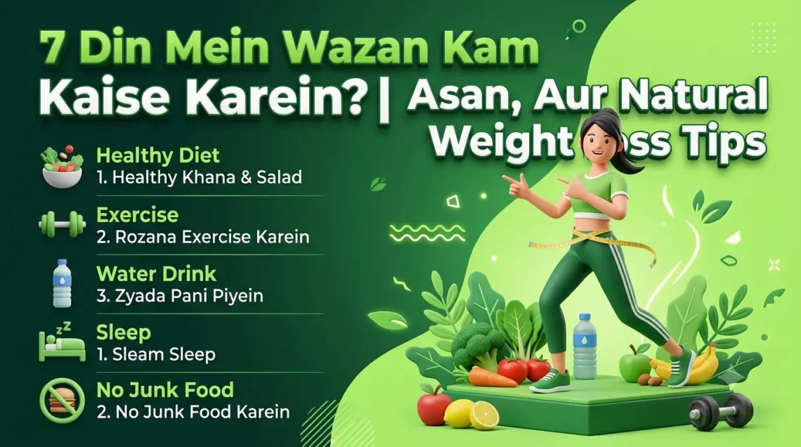 ✨ 7 Din Mein Wazan Kam Kaise Karein Asan, Healthy Aur Natural Weight Loss Tips